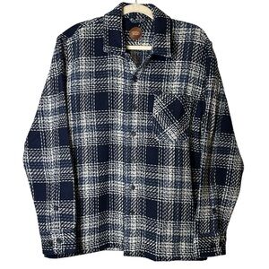 Common People Granby Jason Overshirt Jacket Shacket Wool Blend Mens M Blue Plaid